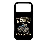 When Life Throws You A Curve Lean Into It Motorcycle Rider Case for iPhone 17 Pro Max