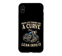 When Life Throws You A Curve Lean Into It Motorcycle Rider Case for iPhone XS Max