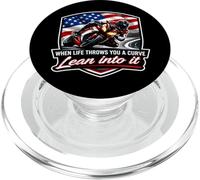 When Life Throws You A Curve Lean Into It Motorcycle Rider PopSockets PopGrip for MagSafe