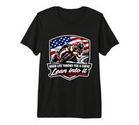 When Life Throws You A Curve Lean Into It Motorcycle Rider Premium T-Shirt