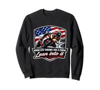 When Life Throws You A Curve Lean Into It Motorcycle Rider Sweatshirt