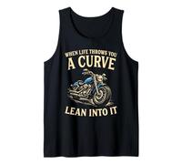 When Life Throws You A Curve Lean Into It Motorcycle Rider Tank Top