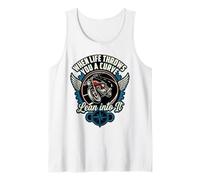 When Life Throws You A Curve Lean Into It Motorcycle Rider Tank Top