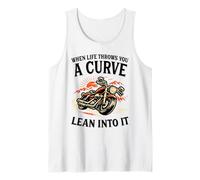 When Life Throws You A Curve Lean Into It Motorcycle Rider Tank Top