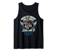 When Life Throws You A Curve Lean Into It Motorcycle Rider Tank Top