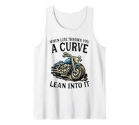 When Life Throws You A Curve Lean Into It Motorcycle Rider Tank Top