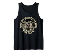 When Life Throws You A Curve Lean Into It Motorcycle Rider Tank Top