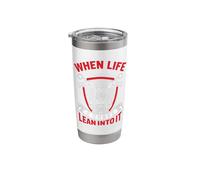 When Life Throws You A Curve Lean Into It Motorcycle Stainless Steel Insulated Tumbler