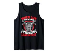 When Life Throws You A Curve Lean Into It Motorcycle Tank Top