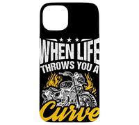 WHEN LIFE THROWS YOU A CURVE LEAN TO IT Biker Motivational Case for iPhone 15 Plus