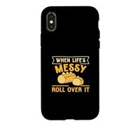 When Life's Messy Roll Over It Funny Swiss Roll Dessert Fans Case for iPhone X/XS