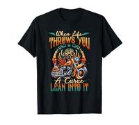 When Lifes Throws You A Curve Lean Into It Motorcycle Racer T-Shirt