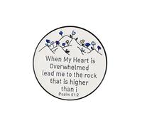 When My Heart is Overwhelmed Bible Verse Enamel Pin, Christian Faith Pin Brooch, Religious Gift For Jesus Lover Christian Mama God Lover Prayer Partner, Psalm 61:2 Brooches, Spiritual Encouragement