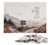 When Nothing Goes Right, Go Left Jigsaw Puzzle for Adults, 1000 Pieces | Birthday gift for jigsaw fans with home hobby for puzzle fans in spare time.