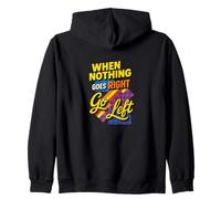 When Nothing Goes Right Go Left Retro Graphic Zip Hoodie