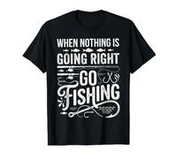 When Nothing is Going Right Go Fishing Angler - Value Graphic T-Shirt, Men, Black, L