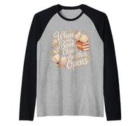 When One Book Closes Another Opens Reading - Raglan Baseball Tee