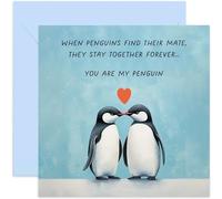 When Penguins Find Their Mate Anniversary Card - Cute Valentine Romantic Valentine's Day Card for Spouse Girlfriend Boyfriend Wife Husband Partner - Wedding Anniversary Card | Blank Inside Envelope