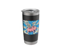 When Pigs Fly Cartoon Surreal Animal Artwork Stainless Steel Insulated Tumbler