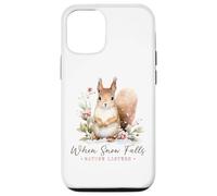 When snow falls nature listens winter cold snowing squirrel Case for iPhone 12/12 Pro