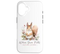 When snow falls nature listens winter cold snowing squirrel Case for iPhone 16