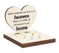 When Someone We Love is in Heaven Candle Holder, Wooden Tea Light Stand, Sympathy Bereavement Gift for Loss of Loved One, in Loving Memory Home Décor, Heaven in Our Home Memorial Display, CCA738