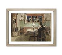 When The Children Have Gone To Bed By Carl Larsson Classic Painting Framed Print | A2 Oak Framed Wall Art | Ready to Hang | Classic Historical Picture | Living Room Bedroom Lounge Office