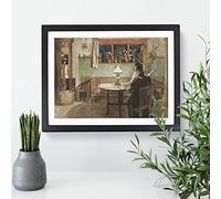 When The Children Have Gone To Bed By Carl Larsson Classic Painting Framed Print | A3 Black Framed Wall Art | Ready to Hang | Classic Historical Picture | Living Room Bedroom Lounge Office
