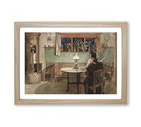 When The Children Have Gone to Bed by Carl Larsson Framed Print | A2 Oak Framed Wall Art | Ready to Hang | Modern Nature Picture | Living Room Bedroom Lounge Office