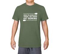 When The Going Gets Tough (Rowing) - Mens 100% Organic Cotton T-Shirt - Khaki - Medium