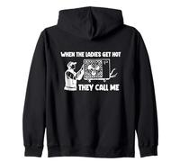When The Ladies Get Hot They Call Me AC Men's HVAC Funny Zip Hoodie