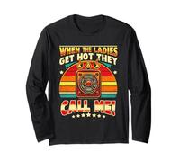 When The Ladies Get-Hot They Call Me HVAC Vintage Sunset Long Sleeve T-Shirt