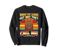 When The Ladies Get-Hot They Call Me HVAC Vintage Sunset Sweatshirt