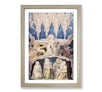 When The Morning Stars Sang Together Butts Set by William Blake Framed Print | A2 Oak Framed Wall Art | Ready to Hang | Modern Space Picture | Living Room Bedroom Lounge Office