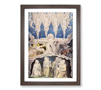 When The Morning Stars Sang Together Butts Set by William Blake Framed Print | A2 Walnut Framed Wall Art | Ready to Hang | Modern Space Picture | Living Room Bedroom Lounge Office