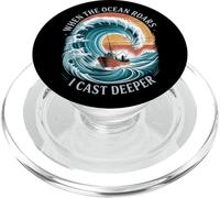 When the Ocean Roars I Cast Deeper Summer Saltwater Fishing PopSockets PopGrip for MagSafe