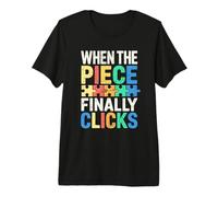 When The Piece Finally Clicks Puzzle Solver Graphic Premium T-Shirt