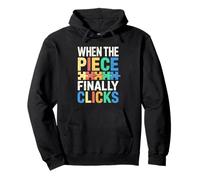 When The Piece Finally Clicks Puzzle Solver Graphic Pullover Hoodie