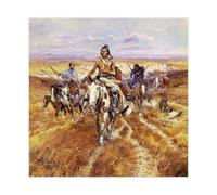 When The Plains Were His Charles M Russell Canvas Art Poster And Wall Art Picture Print Modern Family Bedroom Decor Unframe 12x12inch(30x30cm)