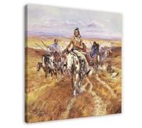 When The Plains Were His Charles M Russell Poster Bedroom Canvas Decor Print Wall Art Office Room Aesthetic Decor Gift Frame 28x28inch(70x70cm)