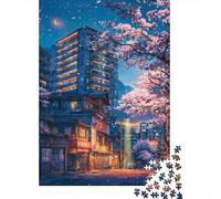 When The Sakura Bloom 1000-Piece Jigsaw Puzzle for Adults, 52x38cm/1000pcs, Smooth White Cardboard Pieces; Easy to Pause And Continue Later