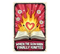 When The Slow Burn Finally Ignites Charms for Kindle for Phone, Dust Plug Charm 1.5 Inches Bookish Quotes, Book Lover, Romance Lightning/Type C Charging Port Acrylic Material Accessories for E-Reader