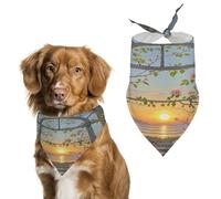 When The Sun Goes Down Dog Bandana Adjustable Pet Scarf Soft Washable Polyester Triangle Bib Lightweight Breathable Pet Bib for Dogs Cats Puppies Suitable for Holiday Birthday