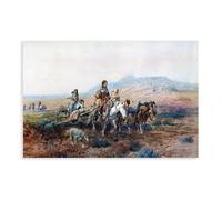 When The Trail Was Long Between Camps Charles M Russell Canvas Art Poster And Wall Art Picture Print Modern Family Bedroom Decor Unframe 24x36inch(60x