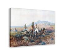 When The Trail Was Long Between Camps Charles M Russell Poster Bedroom Canvas Decor Print Wall Art Office Room Aesthetic Decor Gift Frame 24x36inch(60