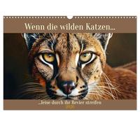 When the wild cats roam quietly through their territory UK-Version (Wall Calendar 2026 DIN A3 Landscape), CALVENDO 12 Month Wall Calendar