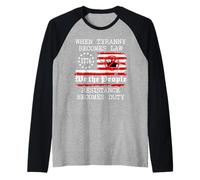When Tyranny Becomes Law Resist Flag No Kings in America USA Raglan Baseball Tee
