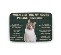 When Visiting My House Please Remember Cat Door Mat Gift for Women Men 16x24 Inch