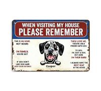 WHEN VISITING MY HOUSE PLEASE REMEMBER DOG RULES Dalmatian funny dog sign personalized dog name yard Sign home decor 8 x 12 Inch