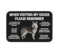 When Visiting My House Please Remember Siberian Husky Indoor Doormat Durable Welcome Front Door Mats Entryway Rugs Non-Slip Absorbent Area Rugs Resist Dirt Carpet For Room Decor 40x60cm